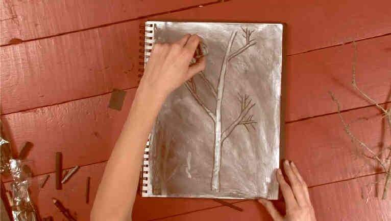 Как рисовать деревья с углем