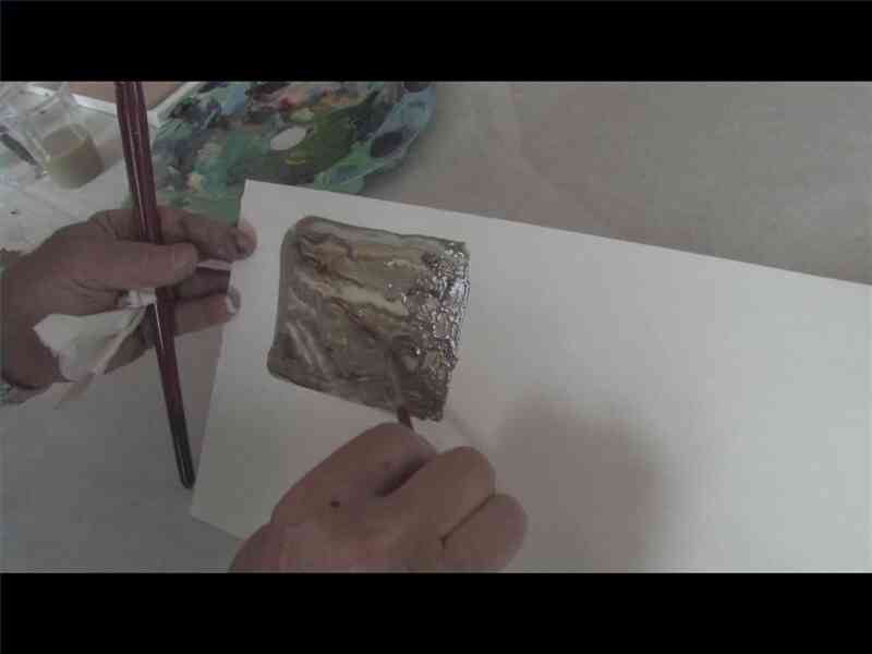 Как создать эффект Мраморности на холсте акриловой краской