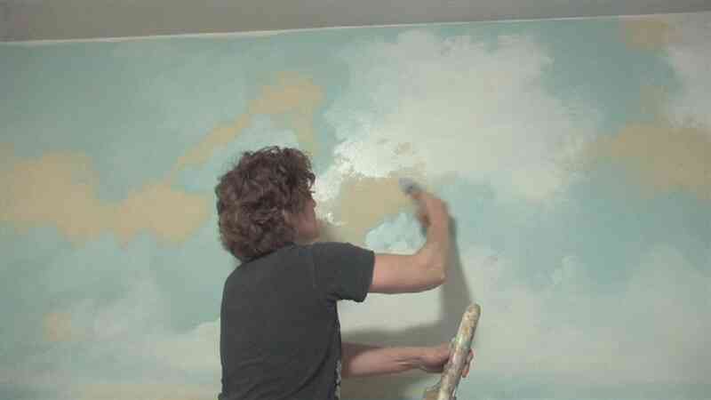 Как нарисовать облака на стенах в детской,
