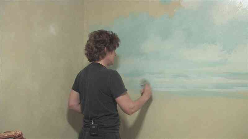 Как нарисовать облака на потолке